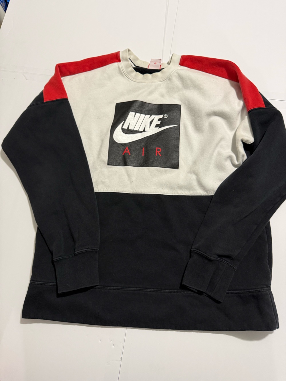 Nike Black, White and Red Colorblock Sweatshirt